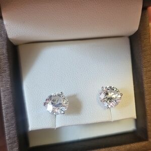 4.10 Carat Lab Grown Diamond Solitaire Stud Earrings 14k Gold
